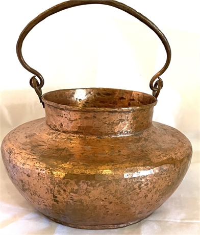 Hand Hammered Copper Pot with Handle