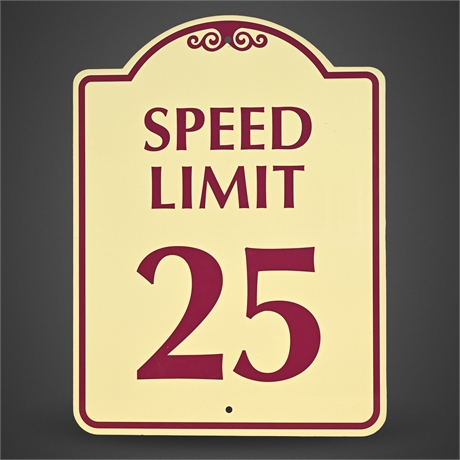 Speed Limit 25 Aluminum Road Sign – Decorative Private Road Sign 24¼" x 18"