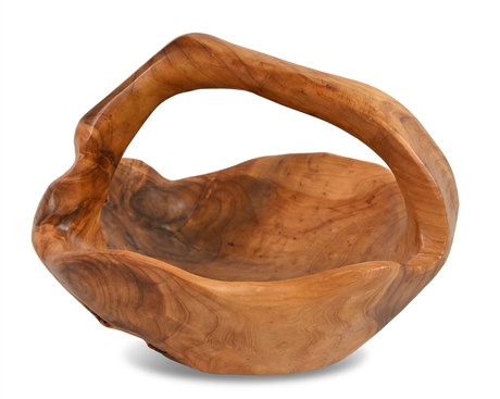 Carved Wood Basket