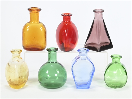 Vintage Colored Glass Bud Vases
