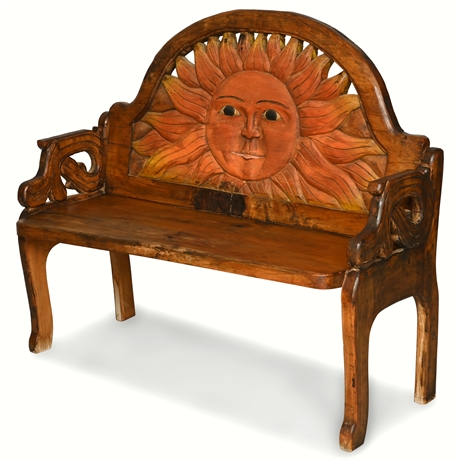 Carved Sunface Bench