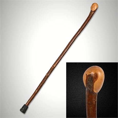 Rustic Maple Walking Stick Burl Handle Cane 34.25”