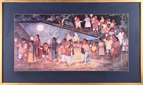 Diego Rivera – Niños Pidiendo Posada, 1953, Framed Print