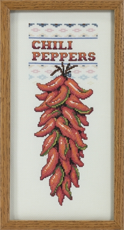 Cross Stitched Chili Peppers