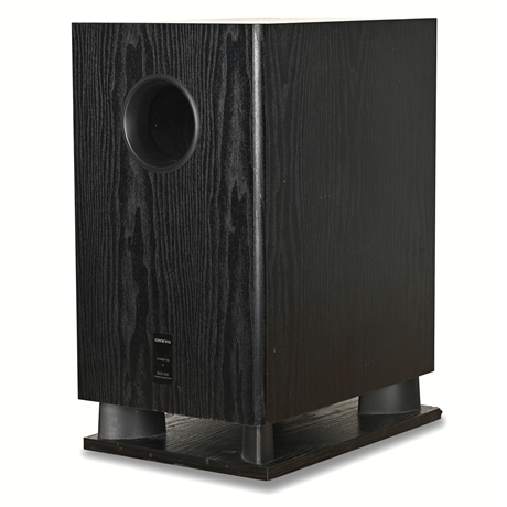 Onkyo® SKW-530 Powered Subwoofer, 150W Black Woodgrain