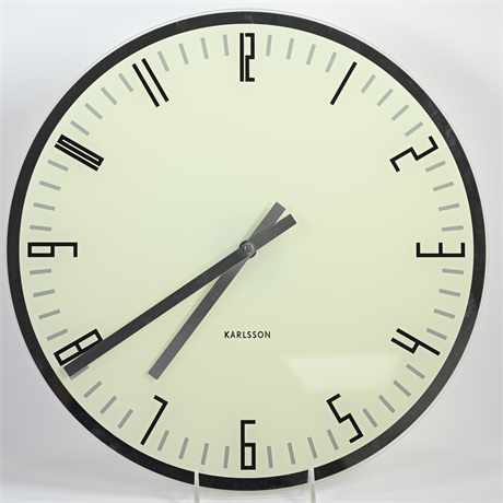 Karlsson Slim Index White Glass Clock