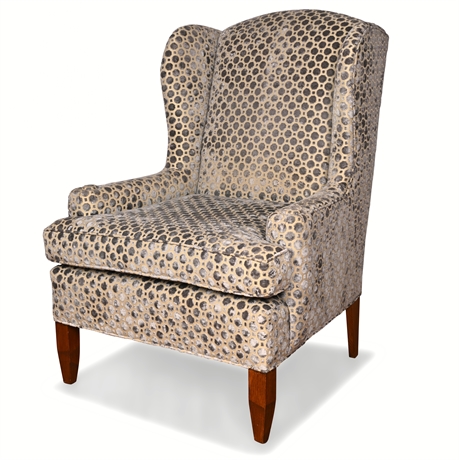 Antique Wingback Armchair — Reupholstered in Iridescent Velvet