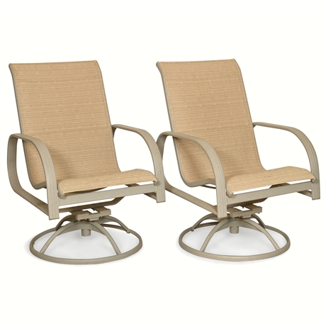 Pair Rock N' Swivel Patio Armchairs