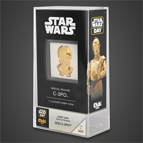 Star Wars C-3PO 1oz Silver Chibi Coin 2022 NZ Mint #01698/2000
