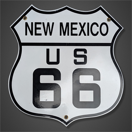 US Route 66 New Mexico Steel Highway Shield Repro Sign