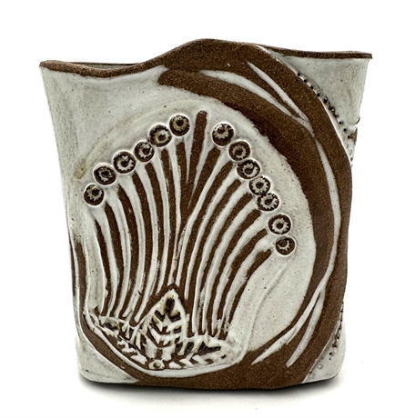 Jan Preston Archey Signed Stoneware Organizer, Southwest-Inspired, Versatile