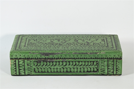 Carved Lacquer Folk Art Box