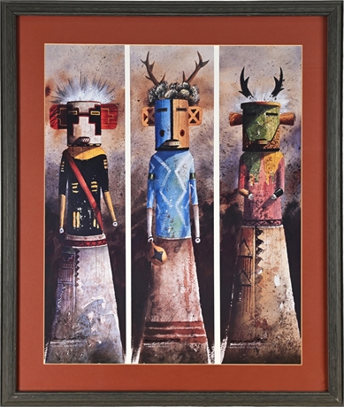 Michael C. McCullough “Kachina Trio” Signed/Numbered Framed Print