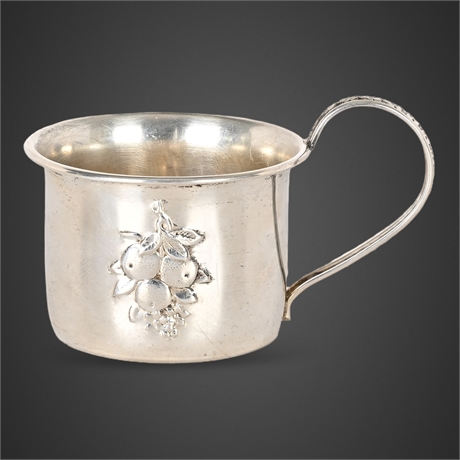 17.12 grams Sterling Silver Baby Cup By Webster – Embossed Fruit Motif