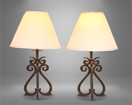 26" Heavy Iron Table Lamps