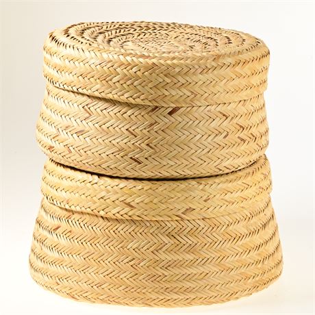 Woven Baskets with Lids