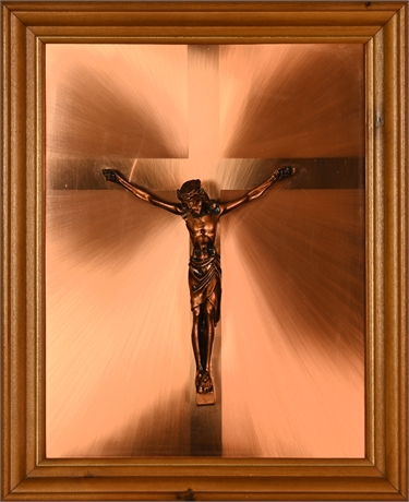 3D Jesus on Crucifix on Copper