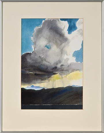 Alice Peden Framed Print — Storm Cloud Over Mountains