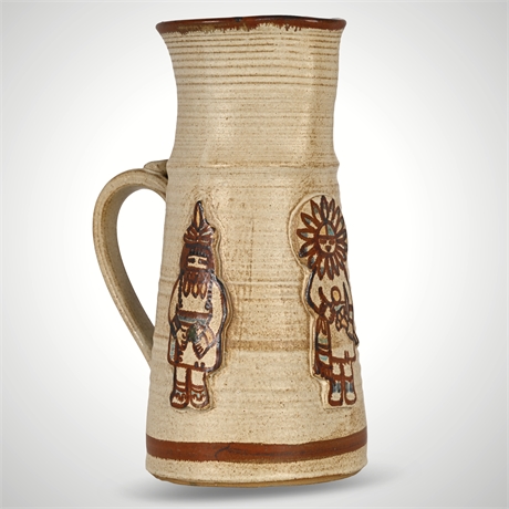 Kachina Pottery Pitcher  – Hand Thrown, Signed