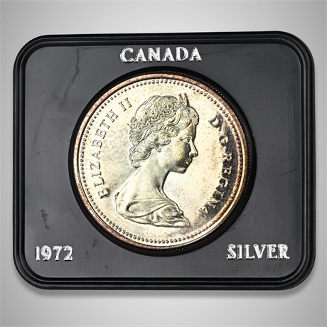 1972 Canada Silver Dollar – Voyageur Design – Queen Elizabeth II
