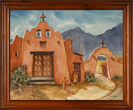 San José de la Laguna Mission—Original Watercolor by DeGe McCoy