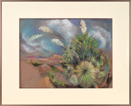 Dorothy McCray Pastel Landscape — Desert Bloom with Yucca