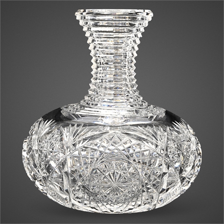 J. Hoare & Co. American Brilliant Cut Glass Vase or Carafe – 7", c.1900
