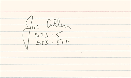 Astronaut Joe Allen Signed Card — STS-5 & STS-51A, with Consignor Letter & COA