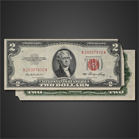 1953 $2 Red Seal United States Note — Priest/Humphrey, Jefferson & Monticello
