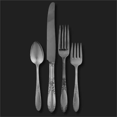 National Silver Co. “King Edward” 55-Pc Silverplate Flatware Set w/ Case