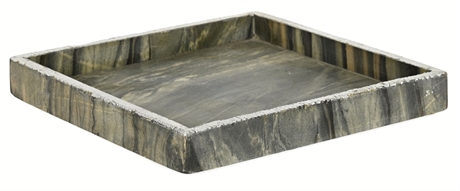 Marble Tray with Silvered Accents