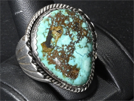 Vintage Navajo Sterling Turquoise Ring By Lolita Platero