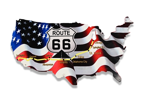 Route 66 Steel Map