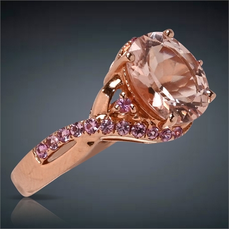 10k Morganite & Amethyst