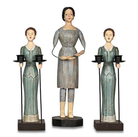 Vintage 'Helping Hands' and Candlesticks