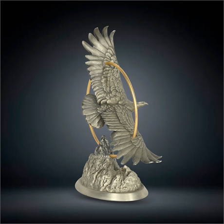 Eagle Sunrise Pewter Sculpture