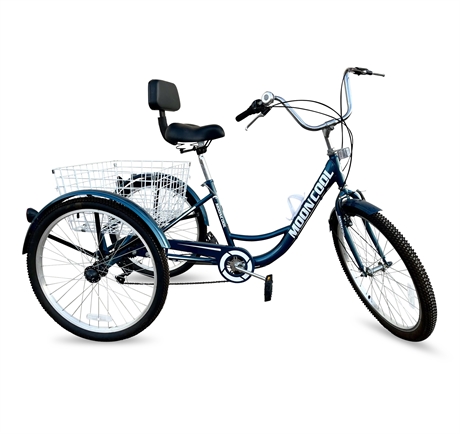 MOONCOOL Adult 3‑Wheel Tricycle, Large Rear Basket