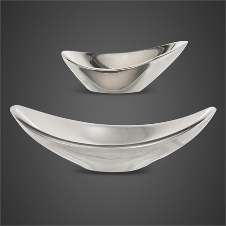 Vintage Nambe Lava Bowl 667 & 573 Aluminum MCM Set