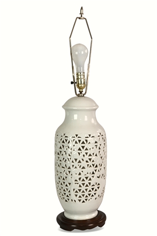 Blanc De Chine Reticulated Cherry Blossom Lamp