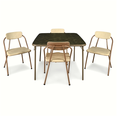 Mid-Century Foldable Dinette—Samsonite Table, Cosco Chairs
