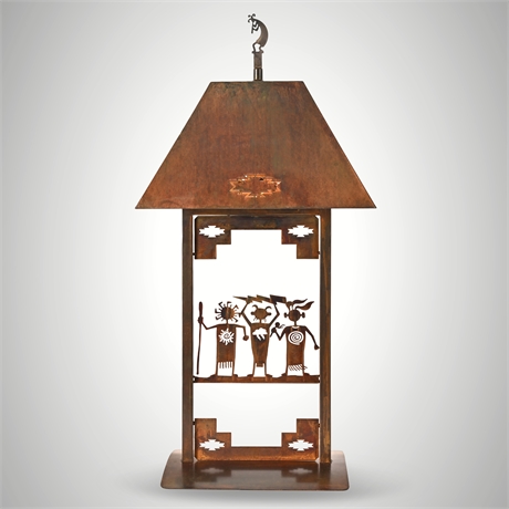 Kokopelli Theme Iron Table Lamp