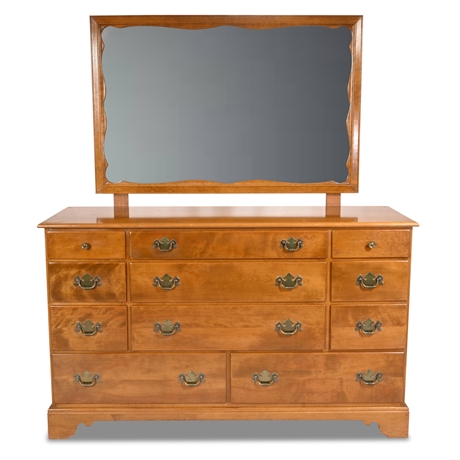 Ethan Allen Maple Dresser with Mirror