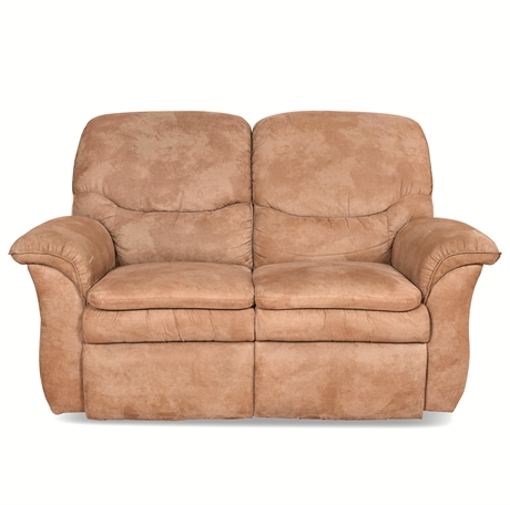 La-Z-Boy Dual Reclining Loveseat – Tan Microsuede