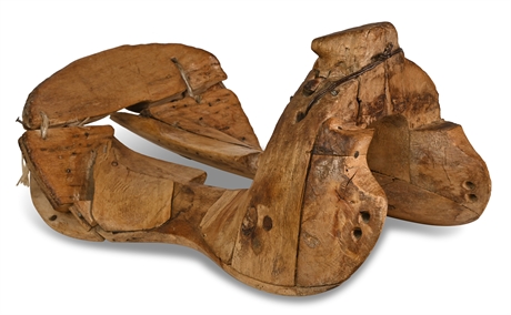 Primitive Carved Wood Saddle Tree or Burro Saddle
