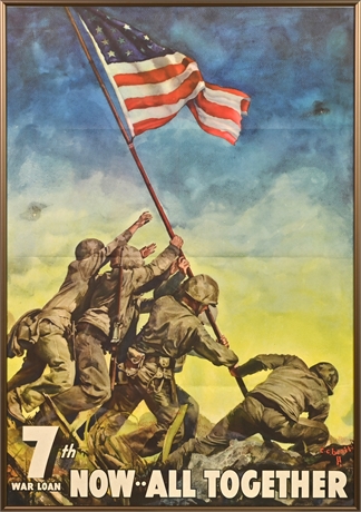 1945 7th WAR LOAN POSTER "NOW ALL TOGETHER"