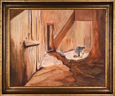 Jill Steinhoff Oil on Canvas — Pueblo Passage with Figure