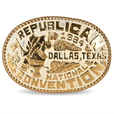 Vintage 1984 Republican National Convention Belt Buckle by Crumrine {No. 600}