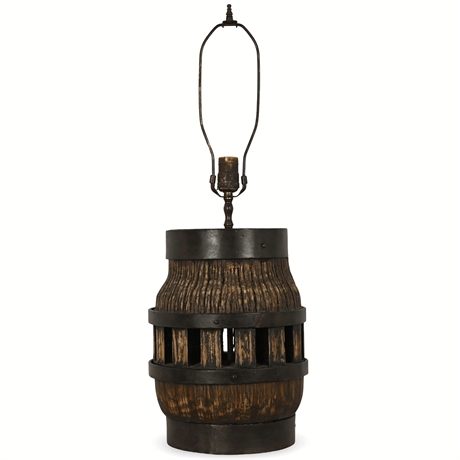 Vintage Wagon Wheel Hub Lamp