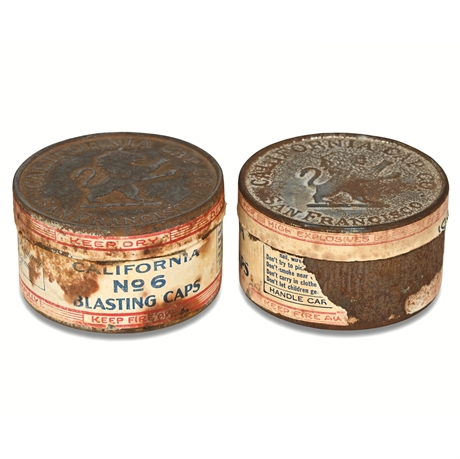 California Cap Co. No. 6 Blasting Caps Tins – San Francisco (Inert)