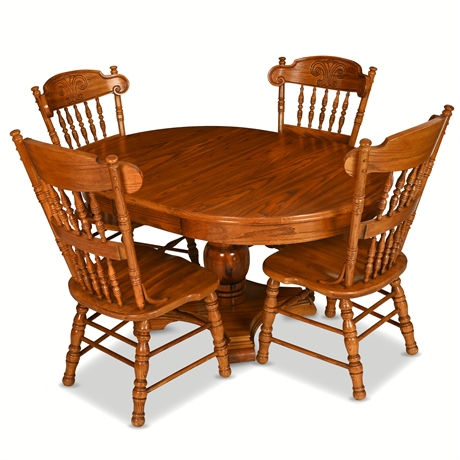 42" Pulaski Round/Oval Oak Dining Set